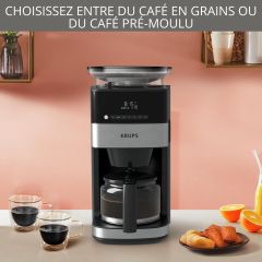 Cafetiere filtre programmable Grind Aroma avec broyeur a grains Krups KM832810