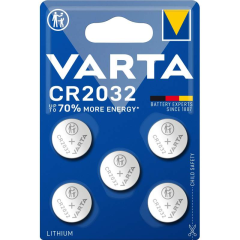 Lot de 5 piles lithium 3.0 V Varta CR2032